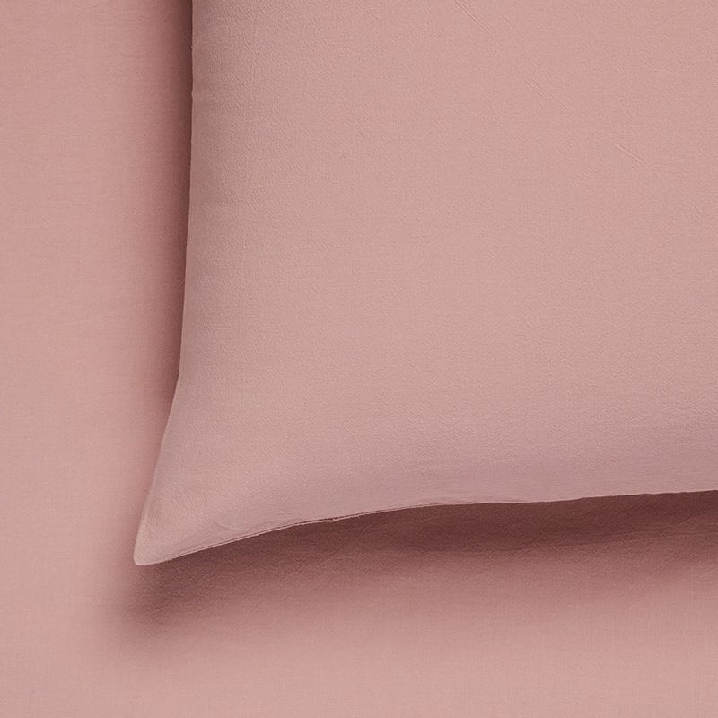 Stonewashed Cotton Misty Rose Pillowcase