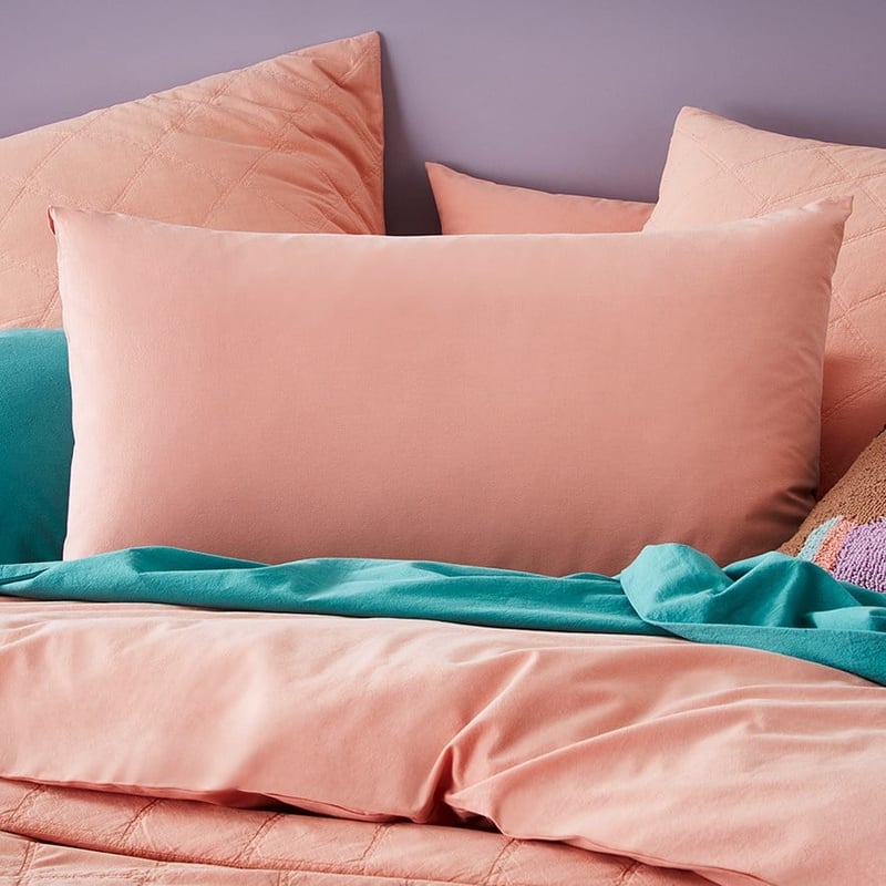 Stonewashed Cotton Salmon Pillowcase