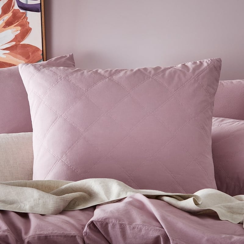 Stonewashed Cotton Lavender Quilted Pillowcase