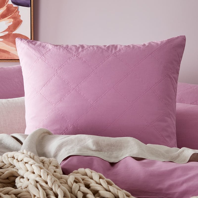 Stonewashed Cotton Mulberry Quilted Pillowcase