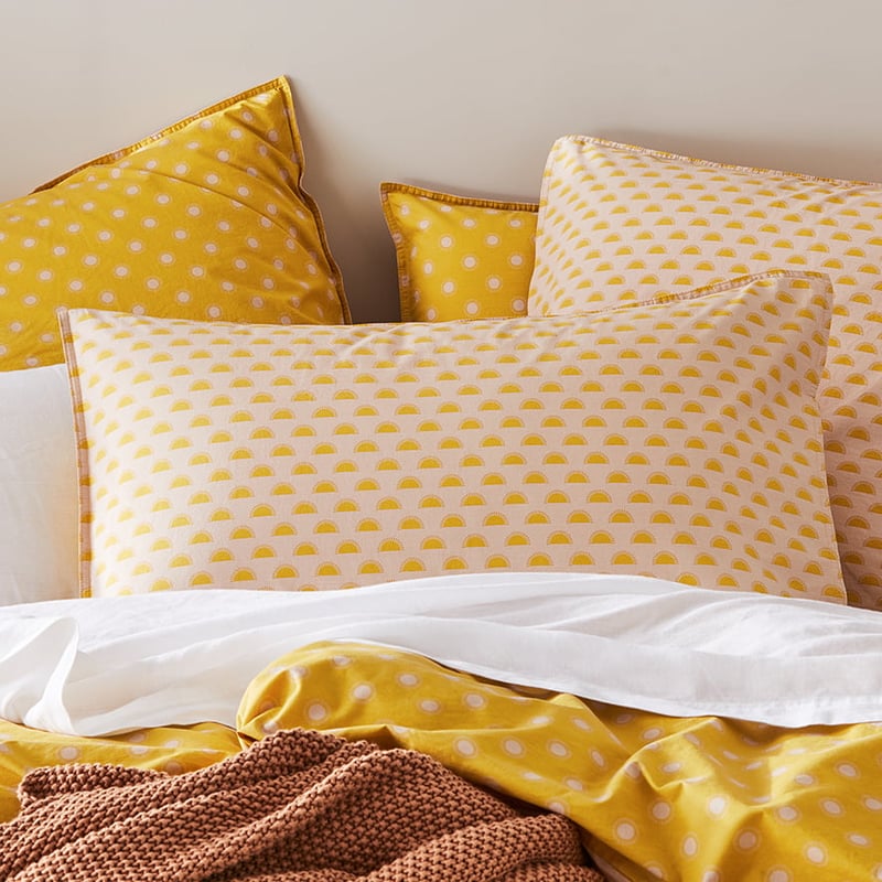 Stonewashed Printed Cotton Nude Sunray Pillowcase