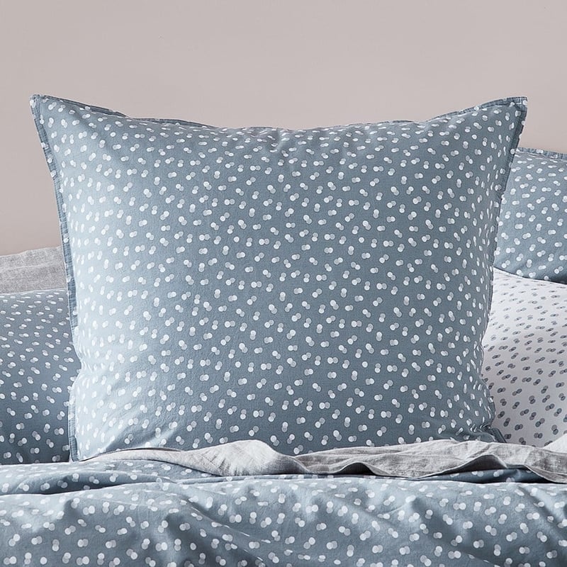 Stonewashed Printed Cotton Slate Spot Pillowcase
