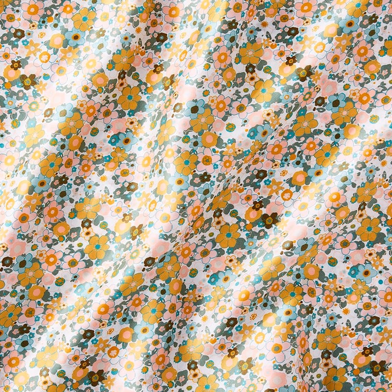 Pure Silk Mustard Bloom Printed Pillowcase