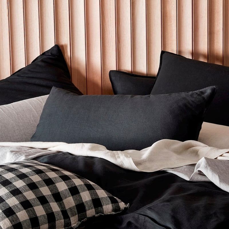 Vintage Washed Linen Onyx Pillowcase