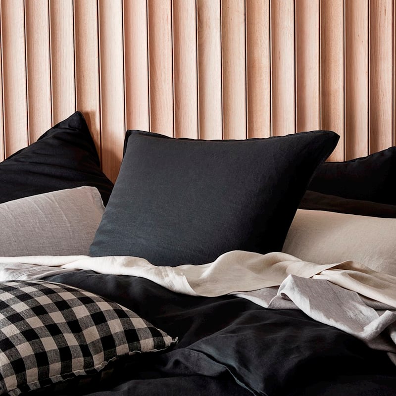 Vintage Washed Linen Onyx Pillowcase