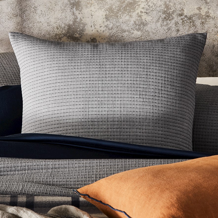 Mark Tuckey Quilted Grey Pillowcase
