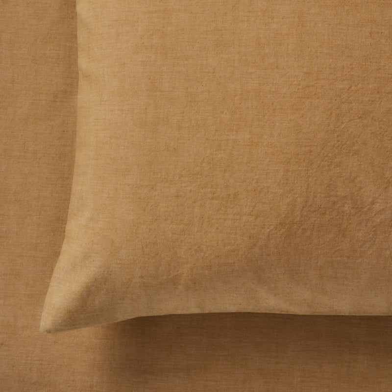 Organic Cotton Chambray Mustard Pillowcase