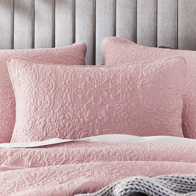 Chloe Quilted Peony Pink Pillowcase