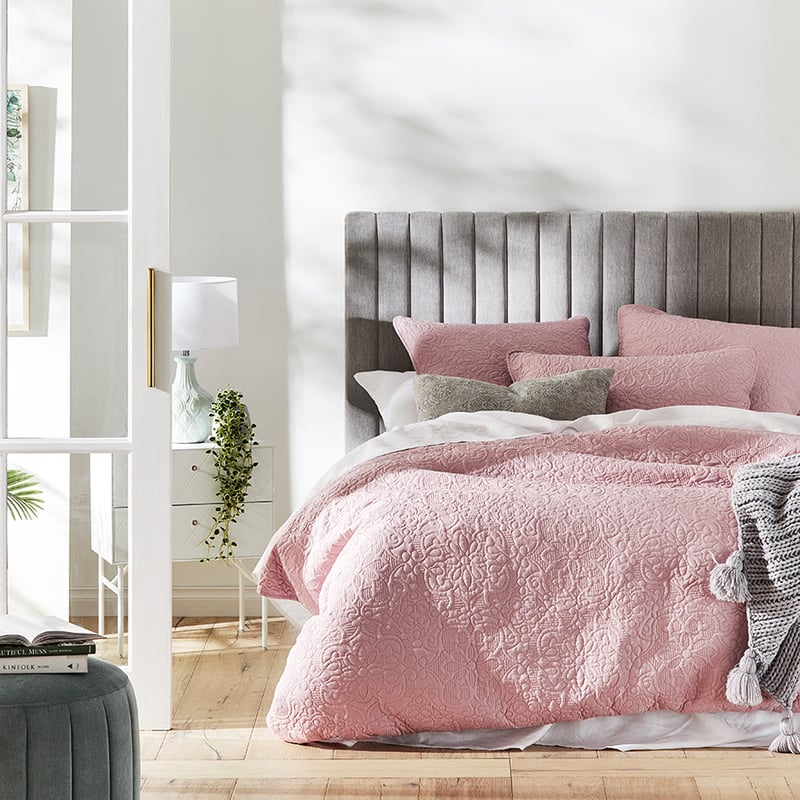 Chloe Peony Pink Quilted Quilt Cover Separates