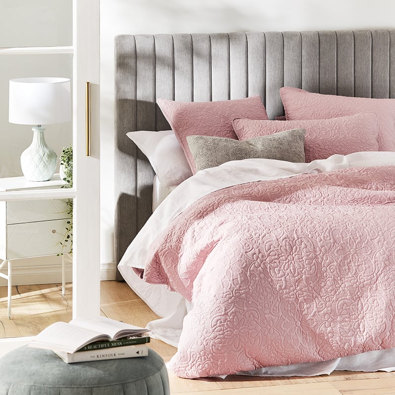 Chloe Peony Pink Quilted Quilt Cover Separates
