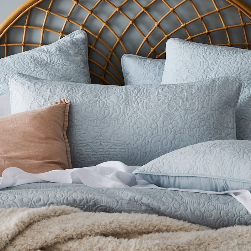 Chloe Silver Blue Quilted Quilt Cover Separates