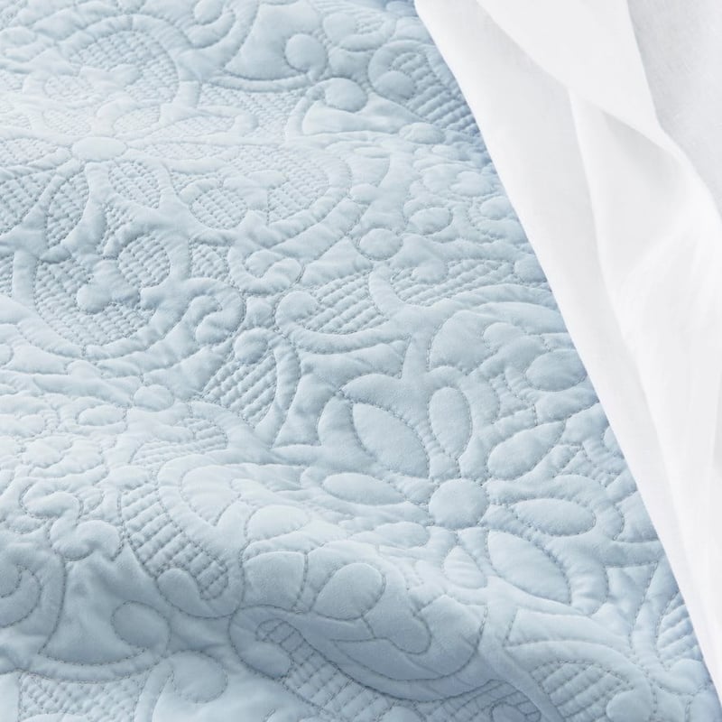 Chloe Powder Blue Quilted Coverlet Separates