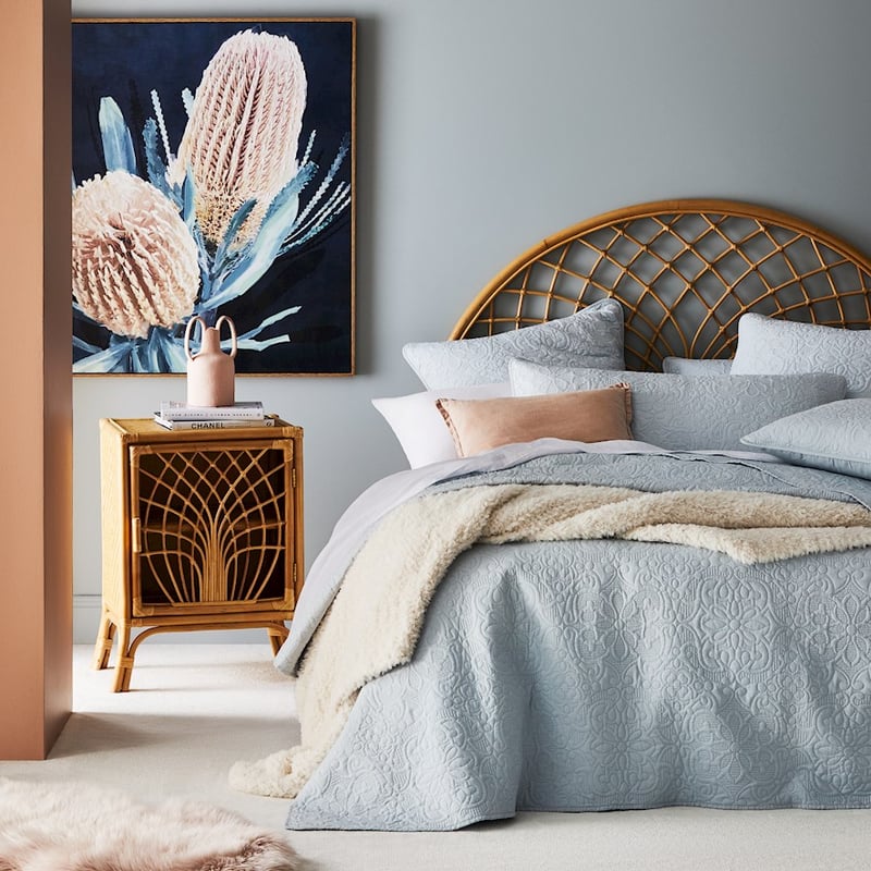 Chloe Silver Blue Quilted Coverlet Separates