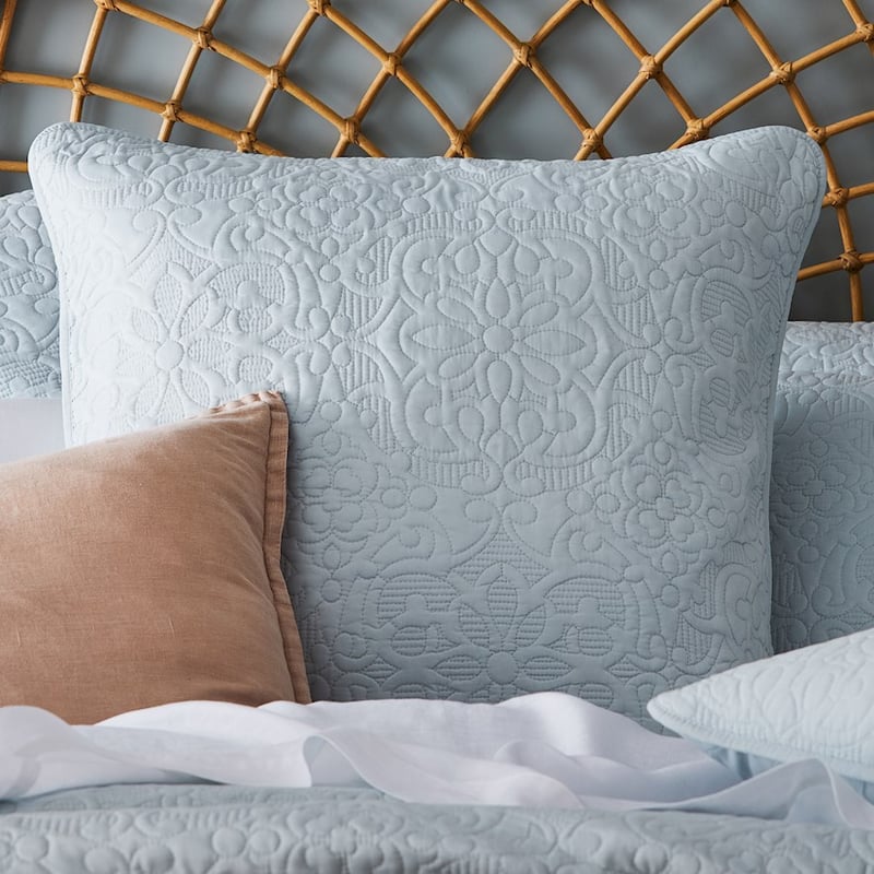 Chloe Silver Blue Quilted Coverlet Separates