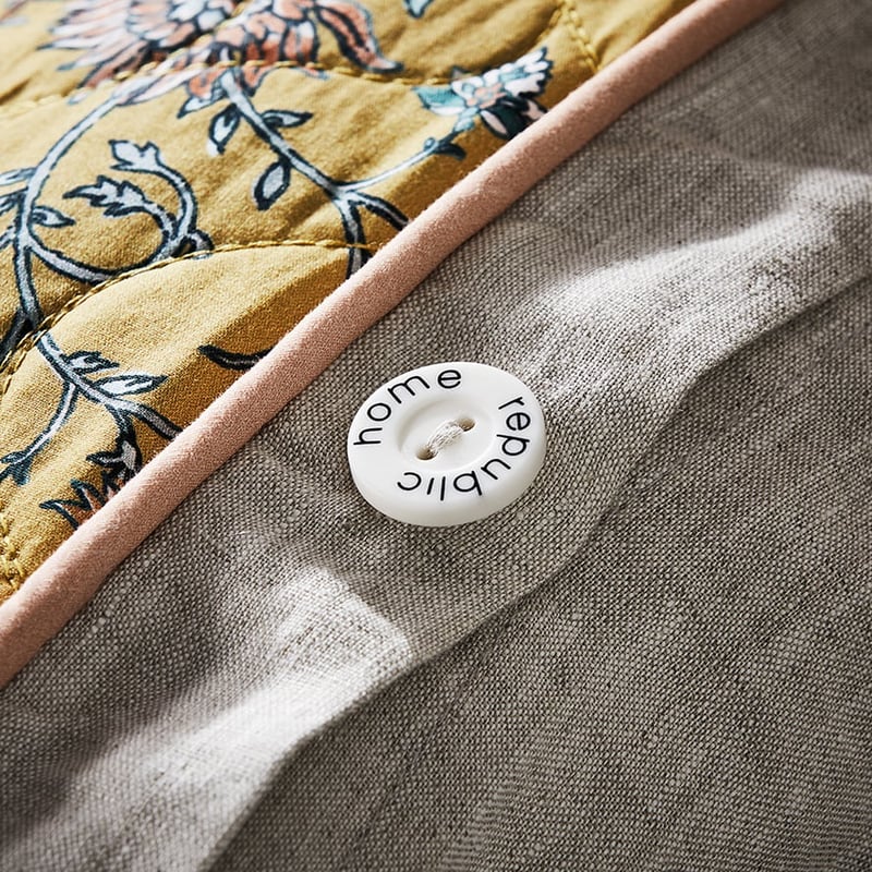 Kavali Queen Mustard Quilted Quilt Cover Separates
