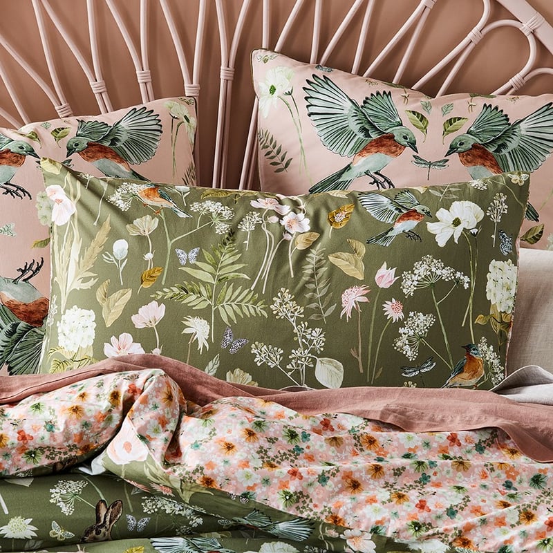 Secret Garden Olive Quilt Cover Set Separates