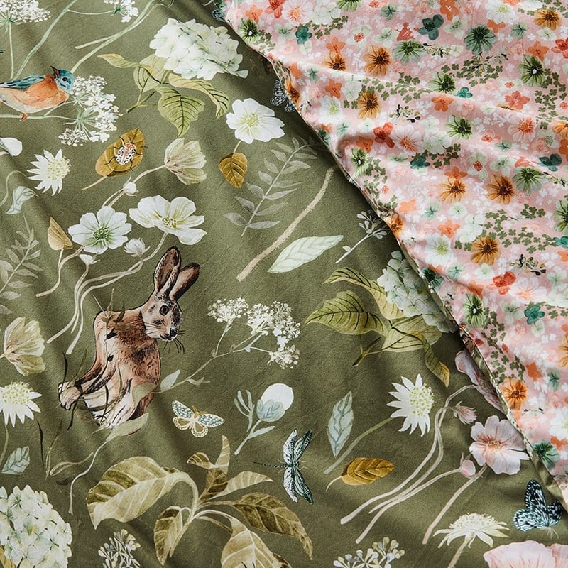 Secret Garden Olive Quilt Cover Set Separates