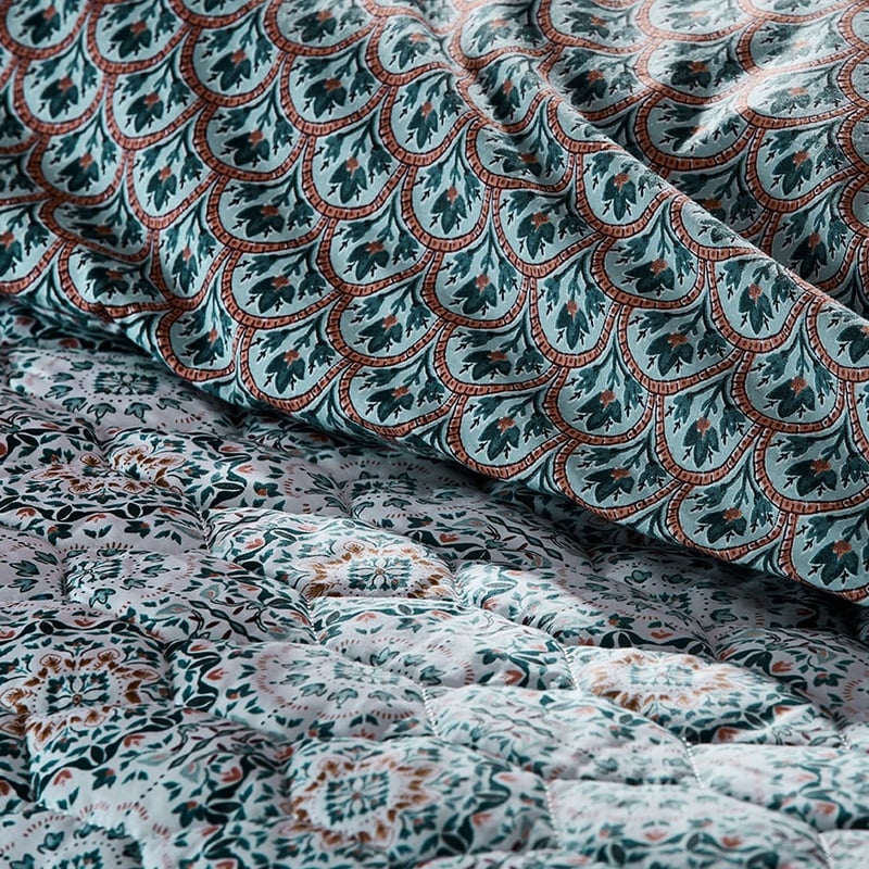 Canterbury Queen Teal Quilted Quilt Cover Separates