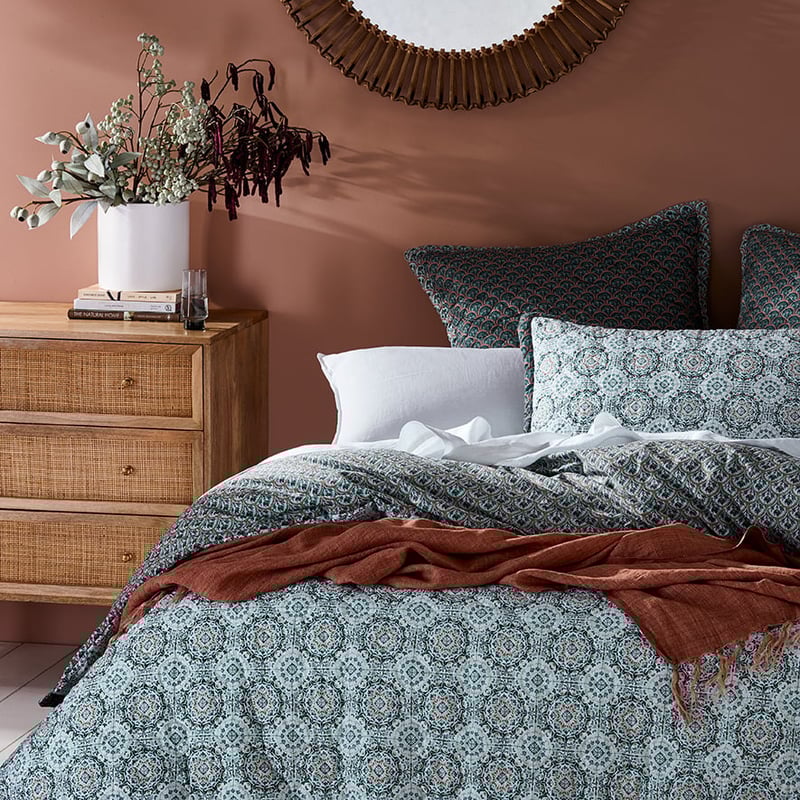 Canterbury Queen Teal Quilted Quilt Cover Separates