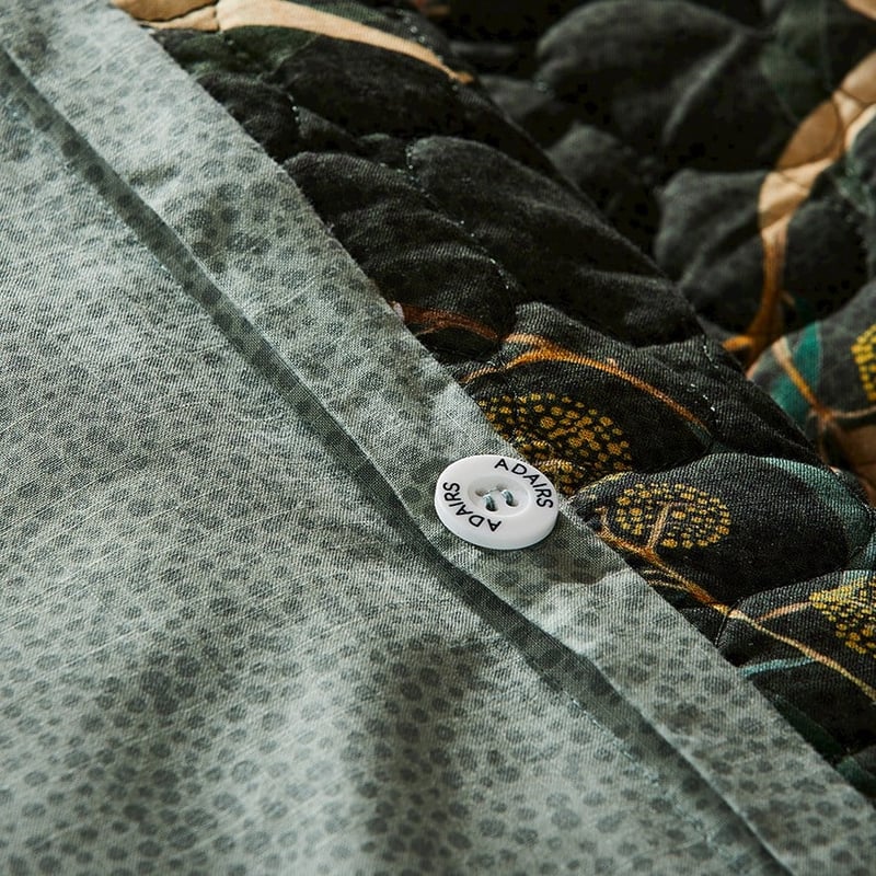 Dana Kinter Wattle Dark Green Quilted Quilt Cover Separates