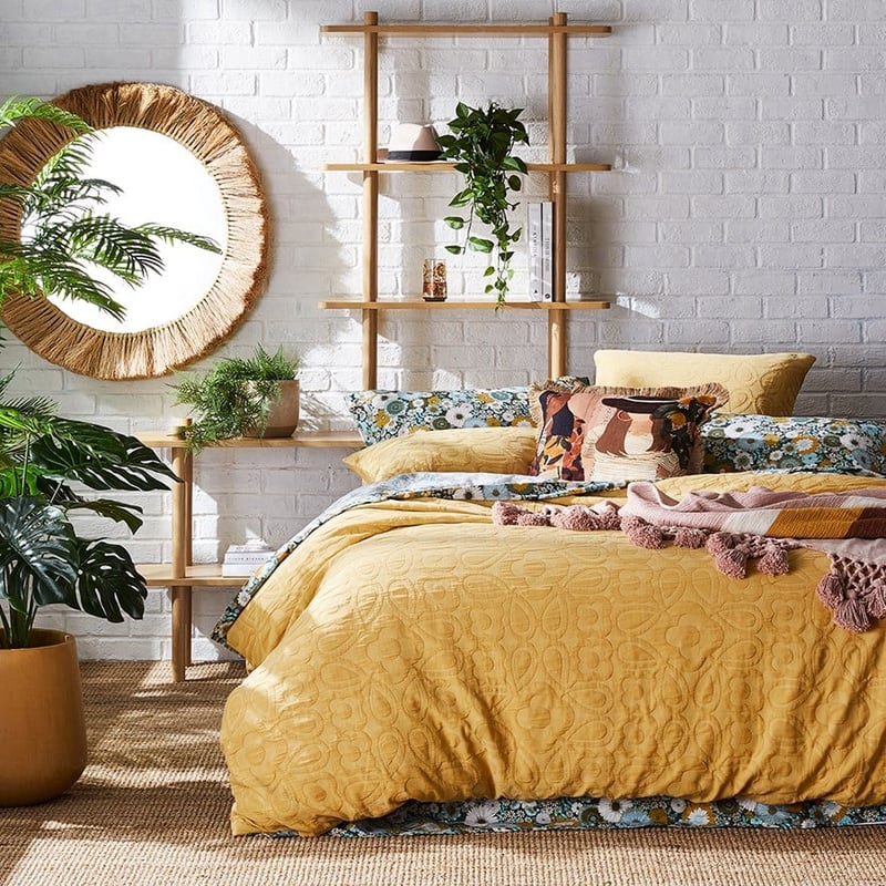Josie Matelasse Mustard Quilt Cover Separates
