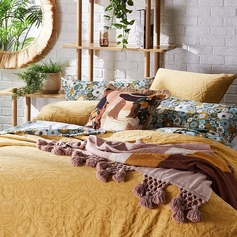 Josie Matelasse Mustard Quilt Cover Separates