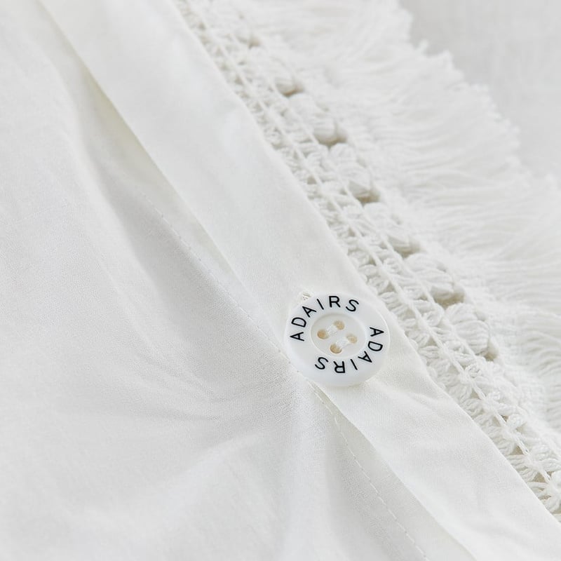 Botanical Fringe Off White Quilt Cover Separates