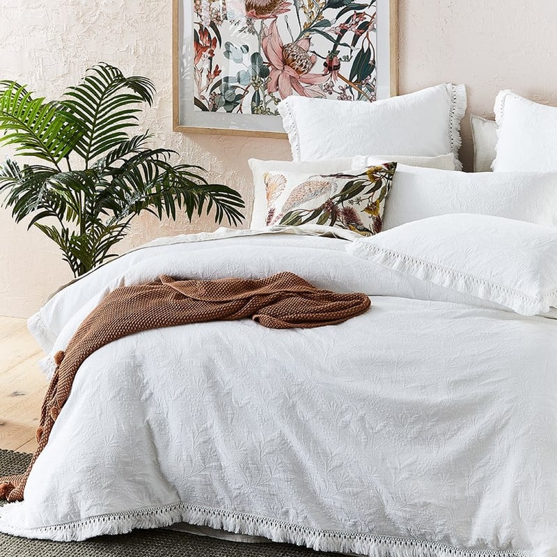 Botanical Fringe Off White Quilt Cover Separates