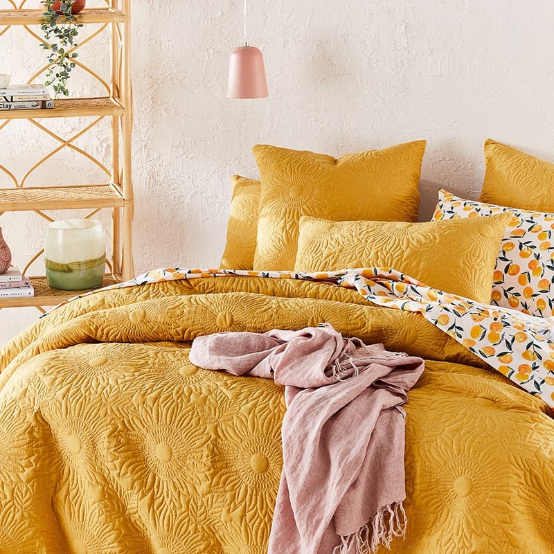 Sunflower Butter Quilted Quilt Cover Separates