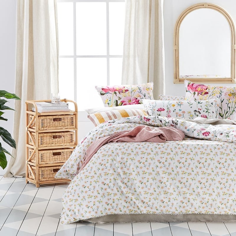 Jardin White Quilt Cover Set + Pillowcases
