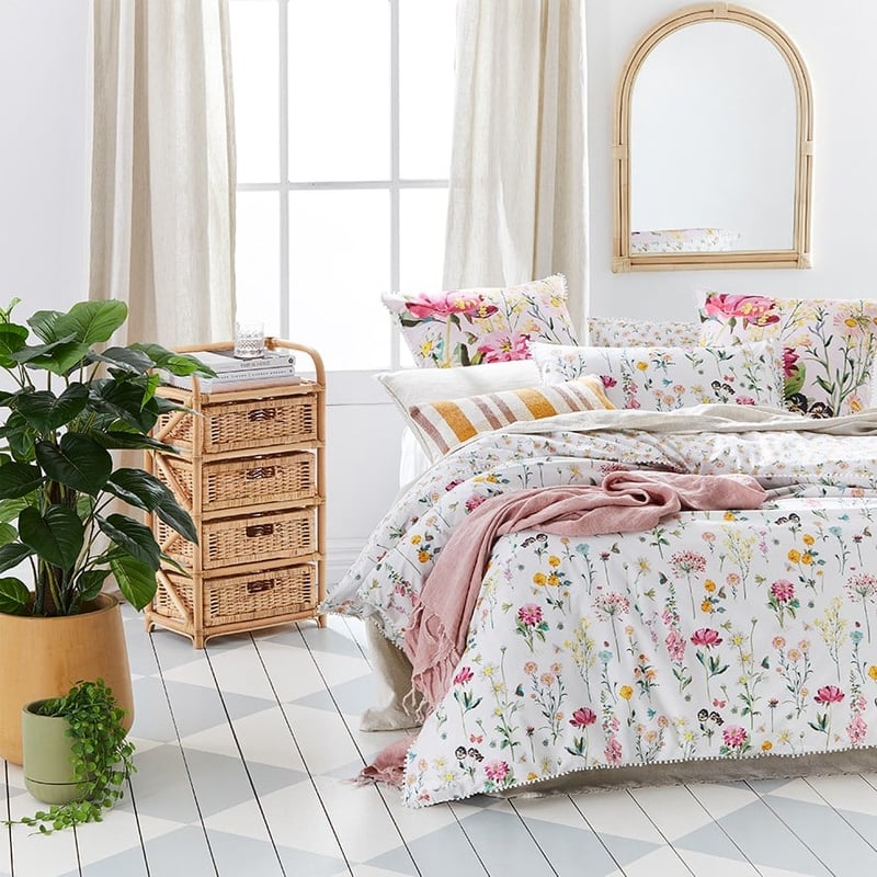 Jardin White Quilt Cover Set + Pillowcases