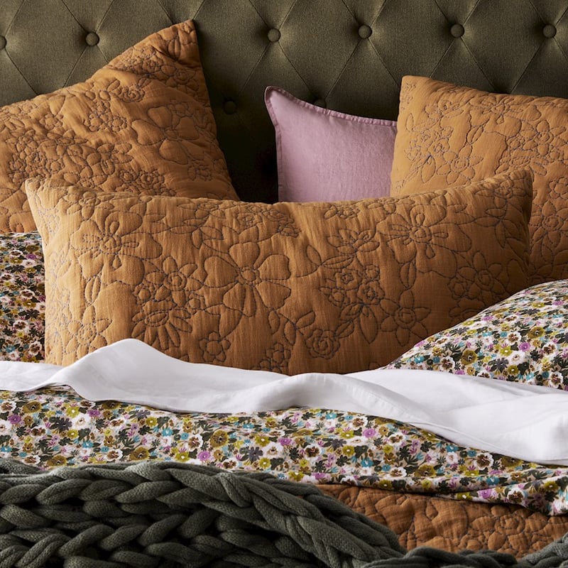 Callie Cinnamon Quilted Quilt Cover + Pillowcases