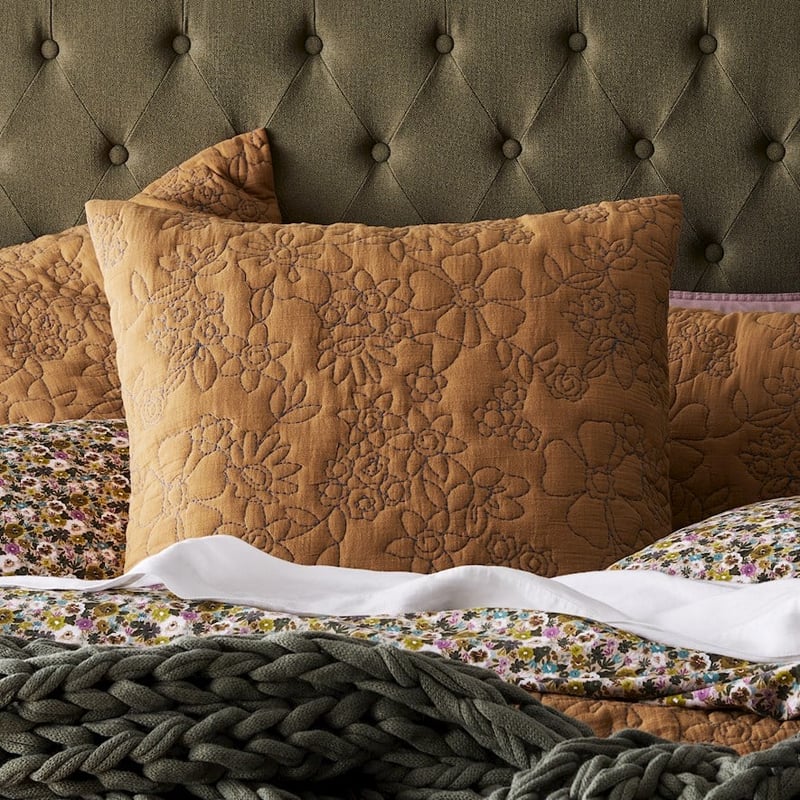 Callie Cinnamon Quilted Quilt Cover + Pillowcases