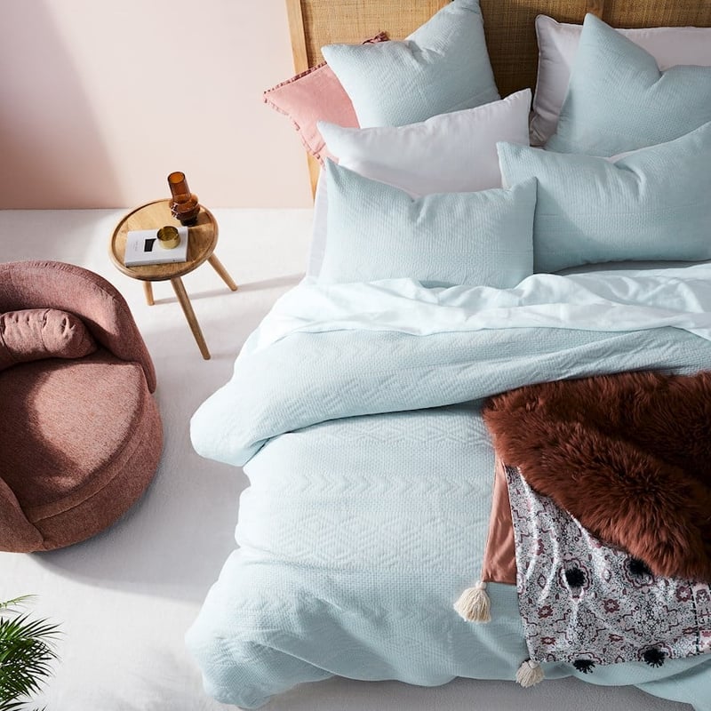 Amelia Matelasse Sky Blue Quilt Cover Separates