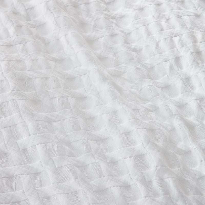 Lattice Matelasse White Quilt Cover Separates
