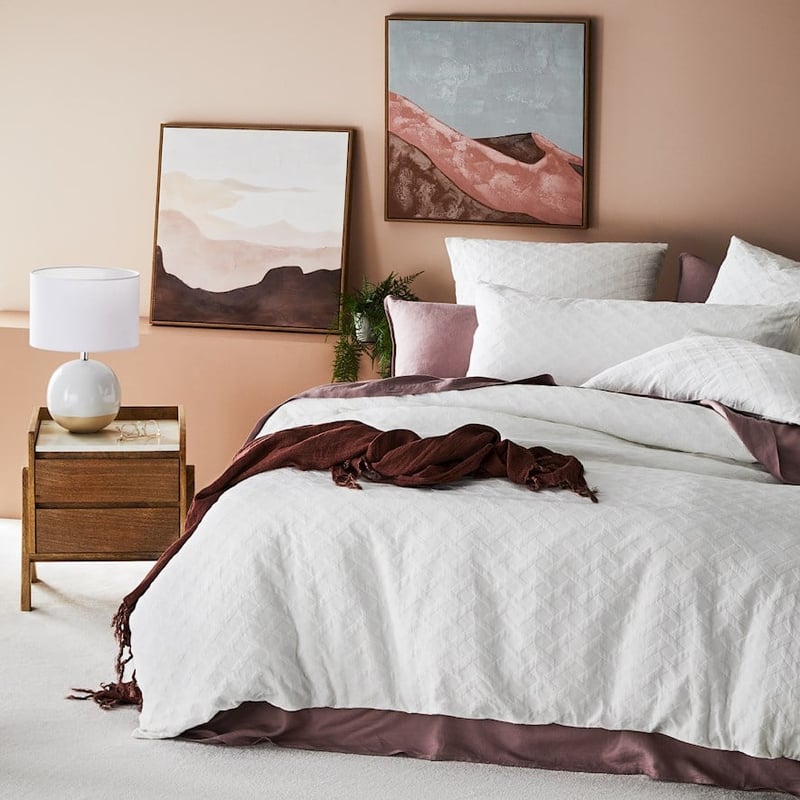 Lattice Matelasse White Quilt Cover Separates