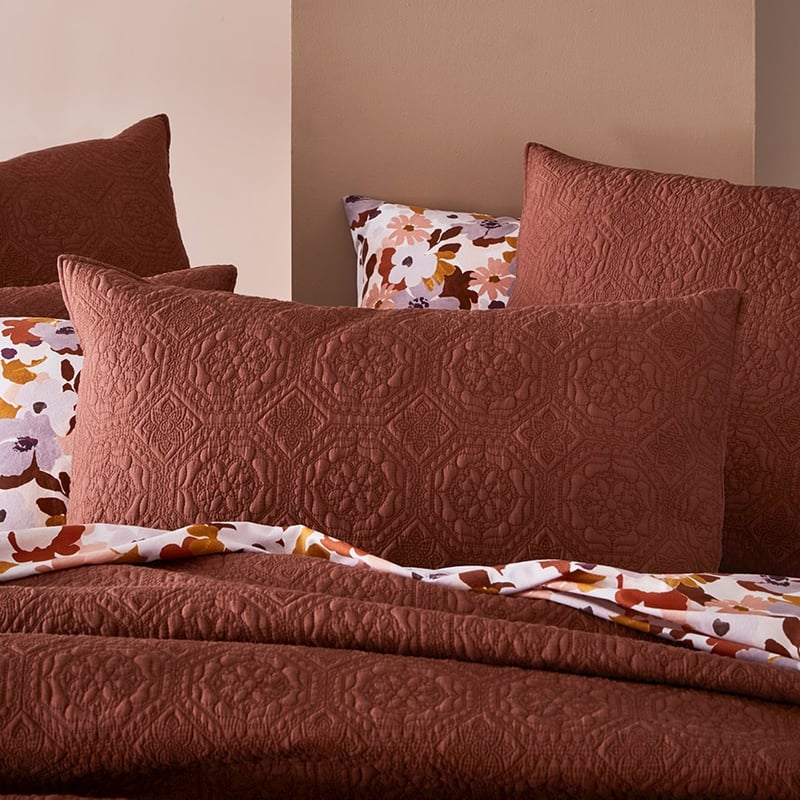 Mable Rustic Brown Quilted Quilt Cover Separates -