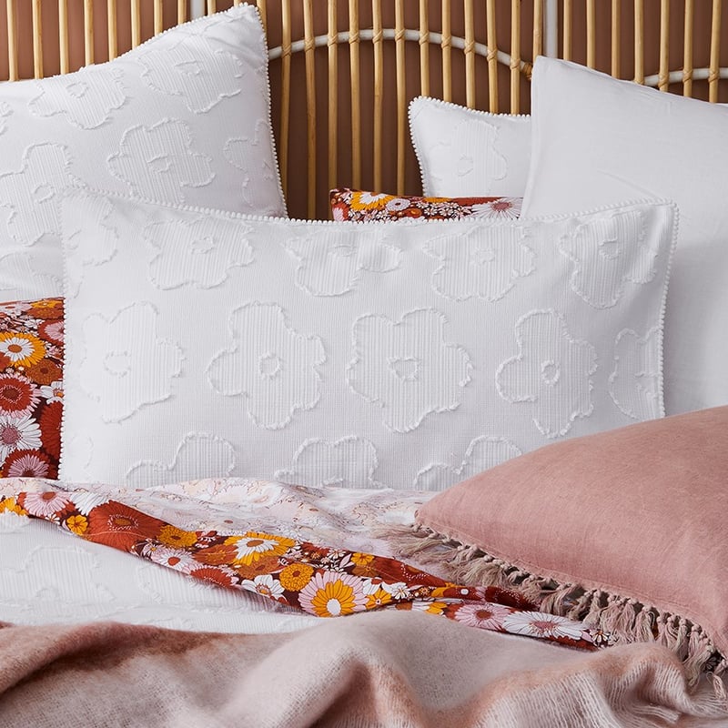 Poppy Jacquard White Quilt Cover Separates