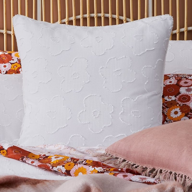 Poppy Jacquard White Quilt Cover Separates