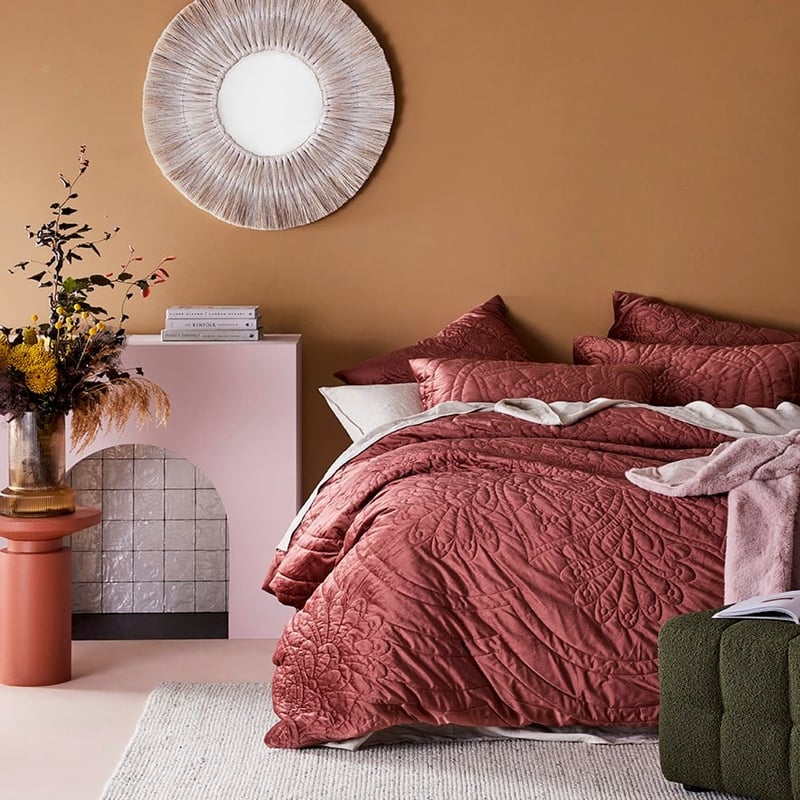Nadia Velvet Rose Quilted Quilt Cover Separates