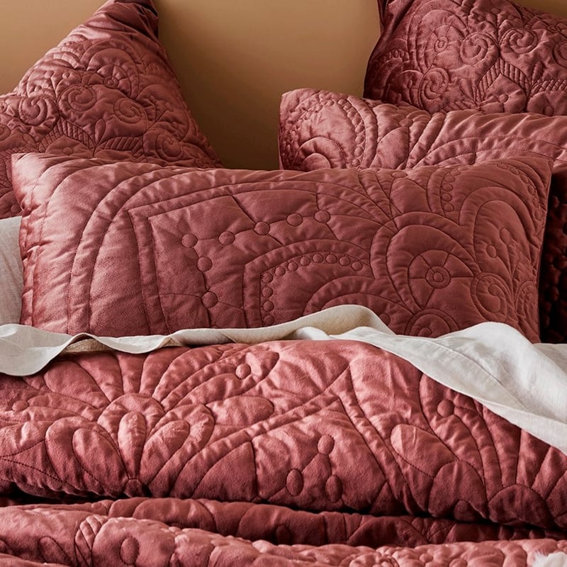 Nadia Velvet Rose Quilted Quilt Cover Separates