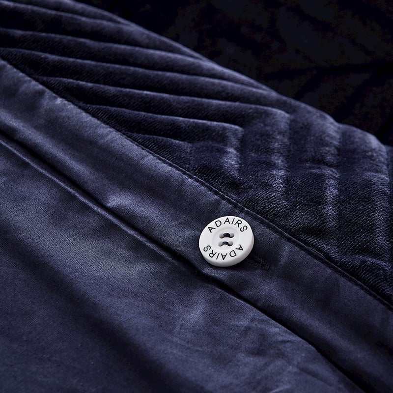 Ellery Velvet Navy Quilted Quilt Cover Separates
