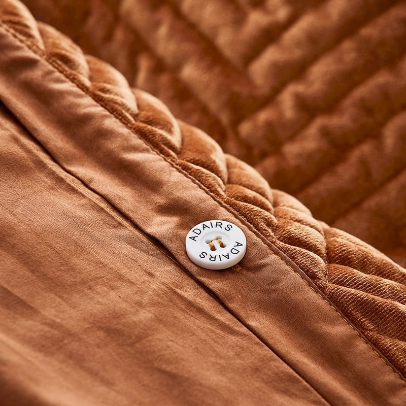 Ellery Velvet Rust Quilted Quilt Cover Separates