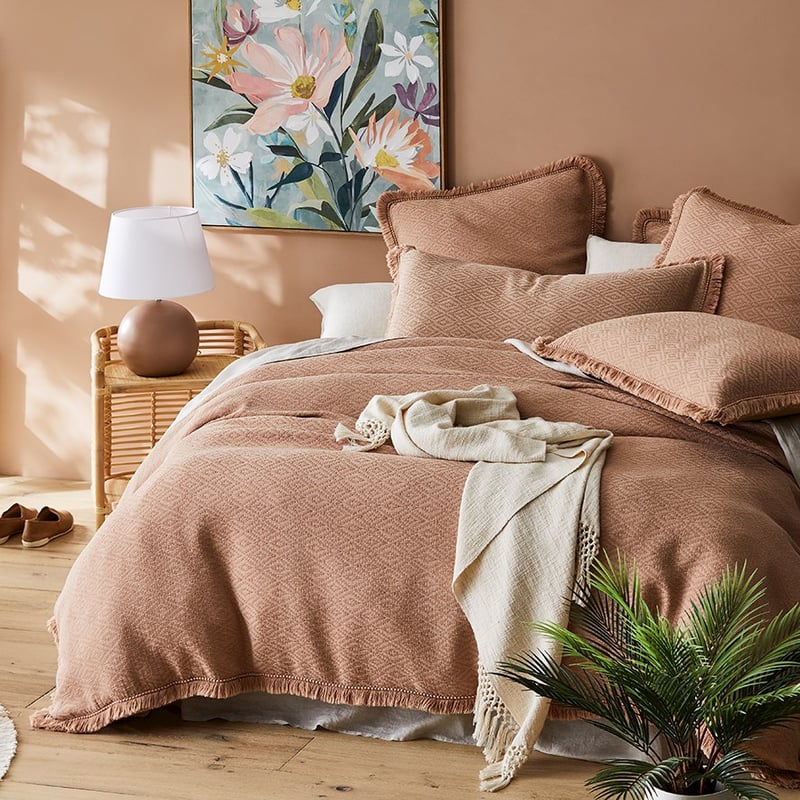 Mara Jacquard Clay Quilt Cover Separates