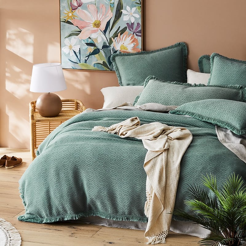 Mara Jacquard Sage Quilt Cover Separates