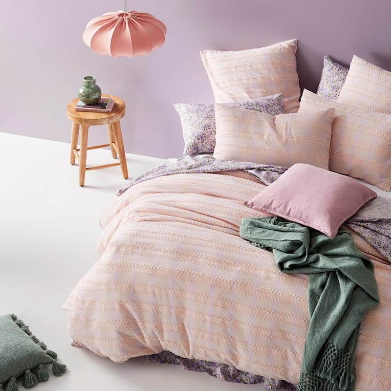 Imogen Jacquard Pastel Lilac Quilt Cover Set + Separates