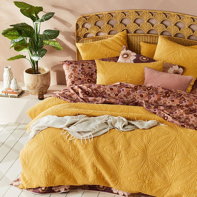 Jasmin Golden Spice Quilted Quilt Cover Separates