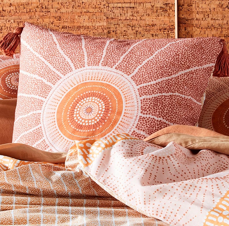 Brad Turner Jalngay Ngahriyan Pink Earth Quilt Cover Set + Separates