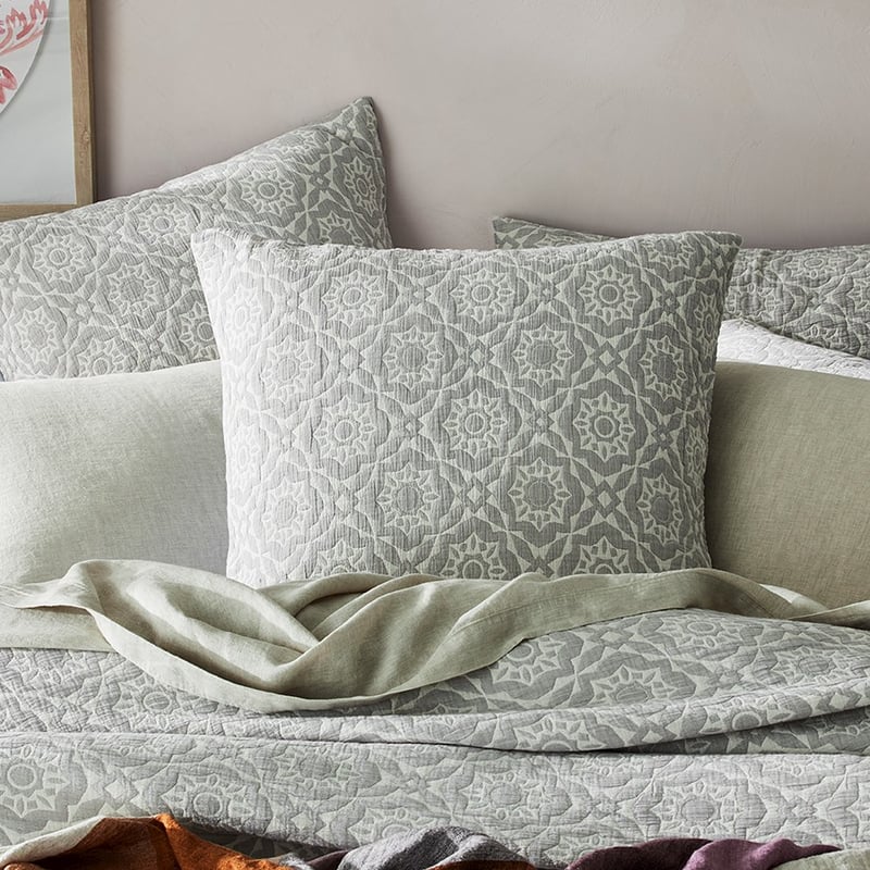 Saira Matelasse Stone Quilt Cover Separates