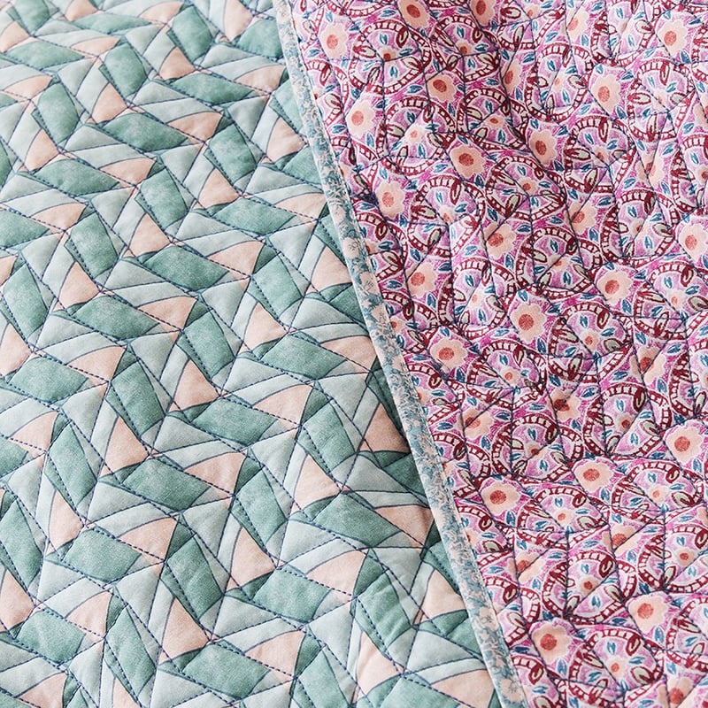 Mumbai Turquoise Quilted Coverlet Separates